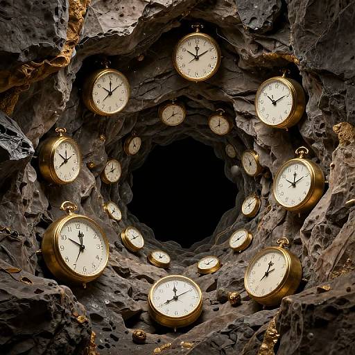 Golden Clocks Surrounding Cosmic Void