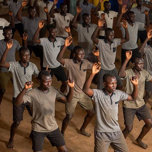 Dynamic Dance of African Men in Motion