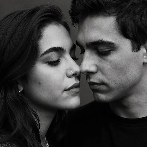 Intimate Black-and-White Couple Portrait