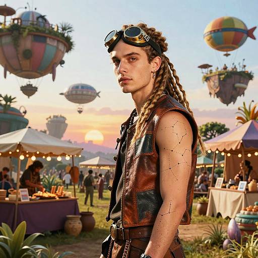 Young Man in Skybound Fairytale Market