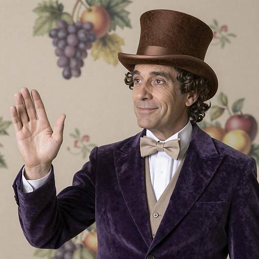 Elegant Man in Floral Indoor Setting