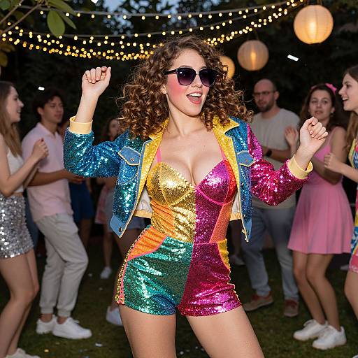 Joyful Dancing Woman at Bachelorette Party