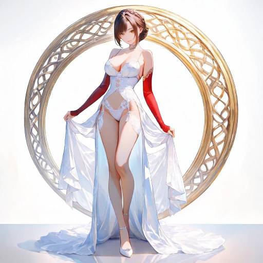 Elegant Femme Fatale in Lingerie Pose