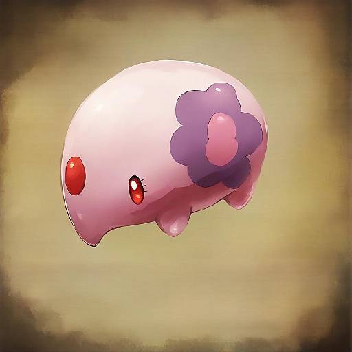 Illustration of Munna, pokemon in the style of Nuriko-kun