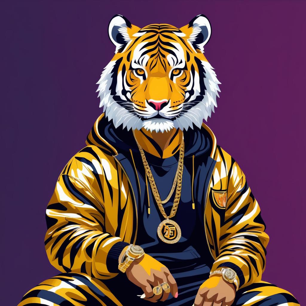 Tiger Rapper in Blinged-Out Tracksuit