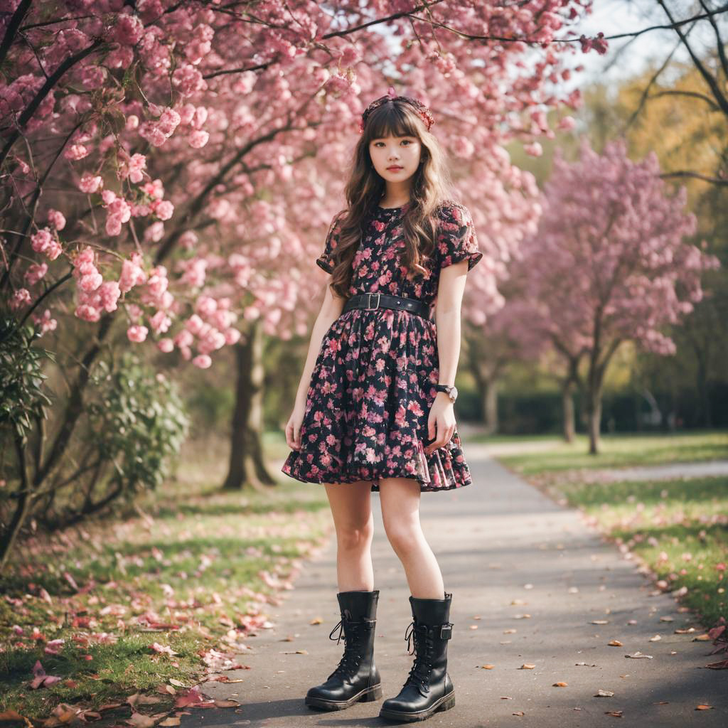 Trendy Teen in Valentine's Floral Outfit