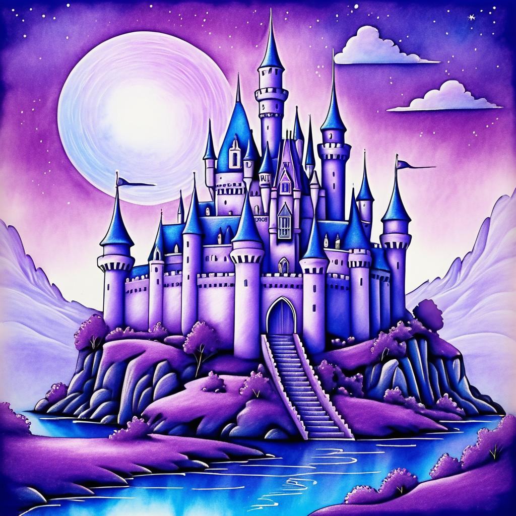 Whimsical Castle in Crayon Fantasy