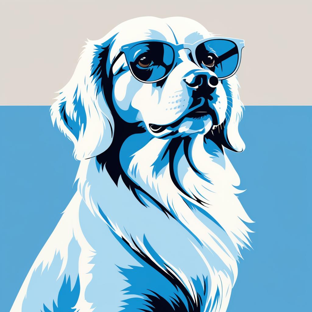 Stylish Dog Art in Warhol Style