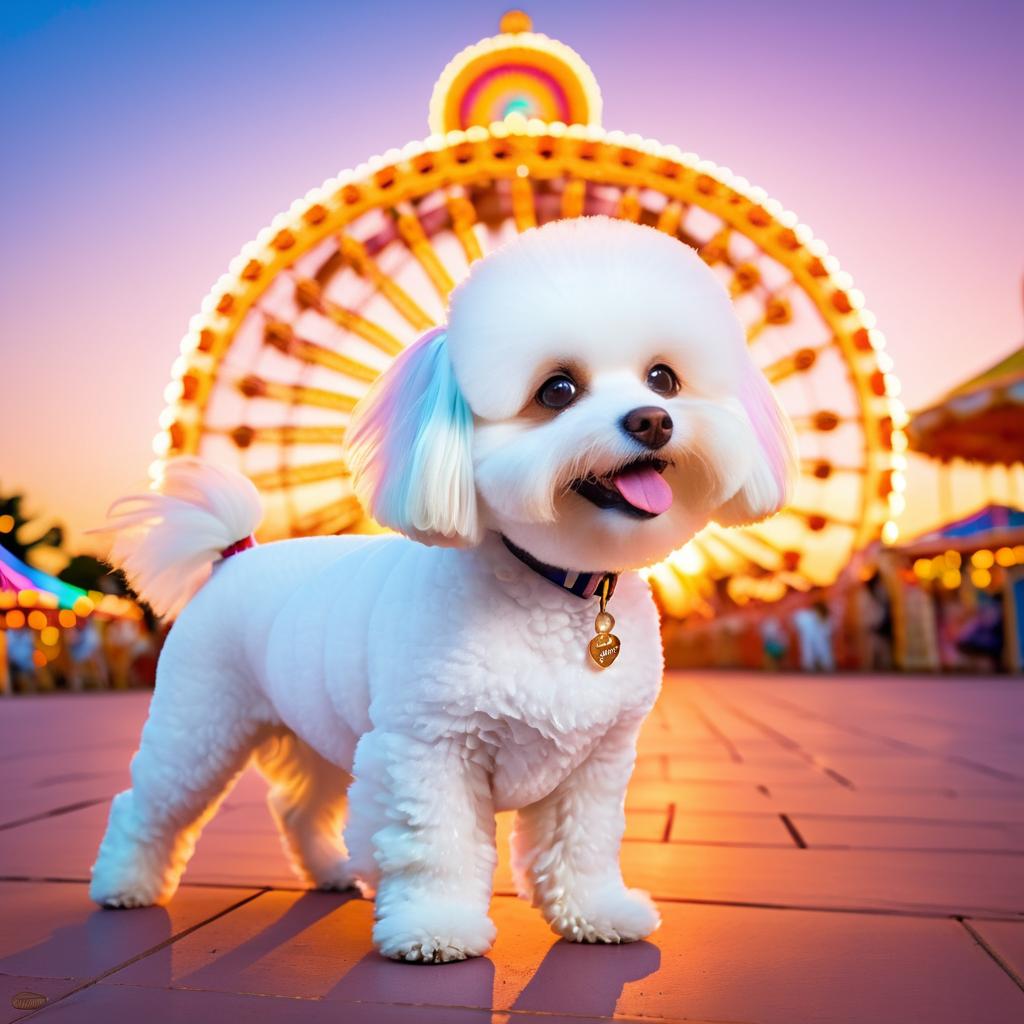 Captivating Bichon Frise at Sunset