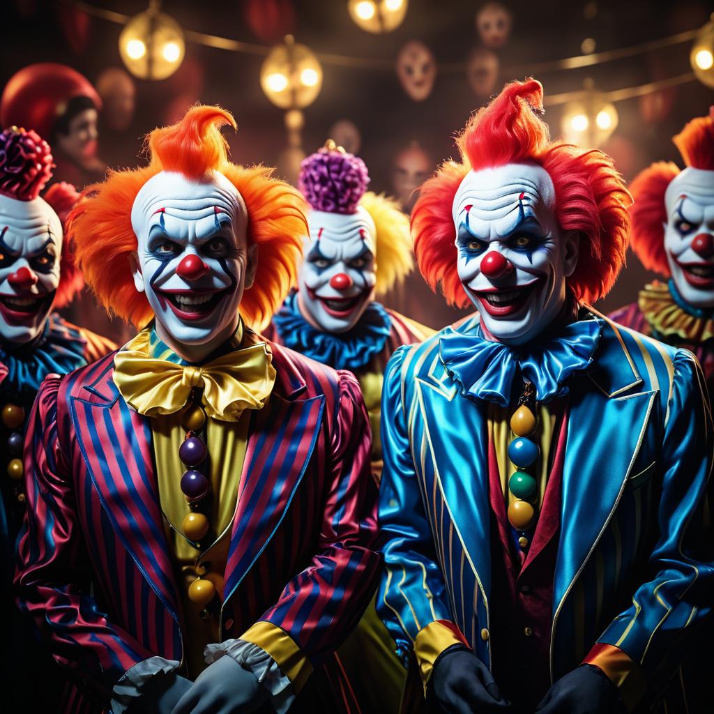 Creepy Clowns in Horror Movie Style