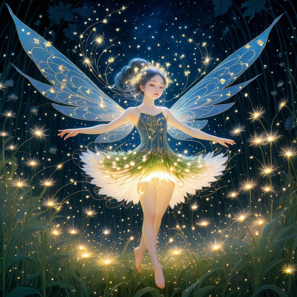 Whimsical Fairy Dance in Enchanted Field