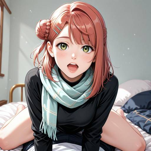 Assertive Girl with Green Eyes and Style