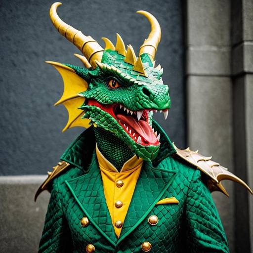 Whimsical Green Dragon Costume Design