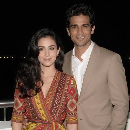 Romantic Couple Portrait on Dark Background