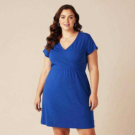 Plus Size Woman in Blue Dress