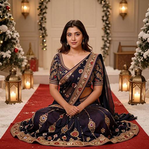 Festive Winter Saree Portrait