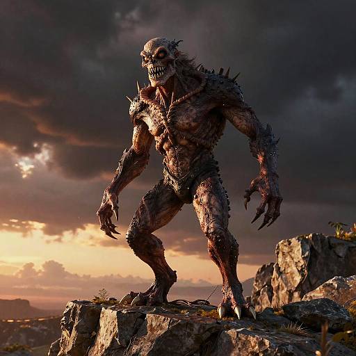 One-Eyed Creature on Rocky Cliff