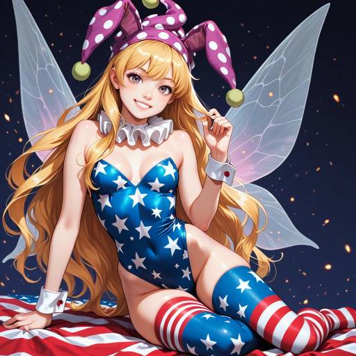 Whimsical Clownpiece with Animal Ears