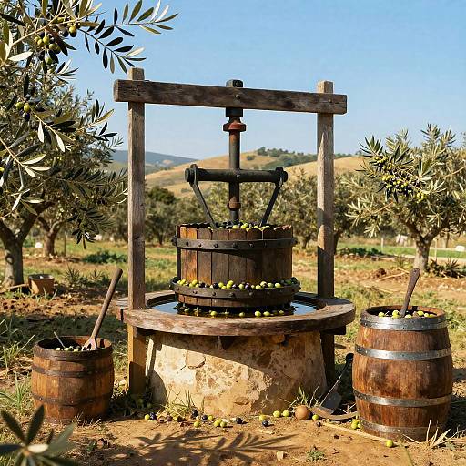 Rustic Olive Oil Press Landscape