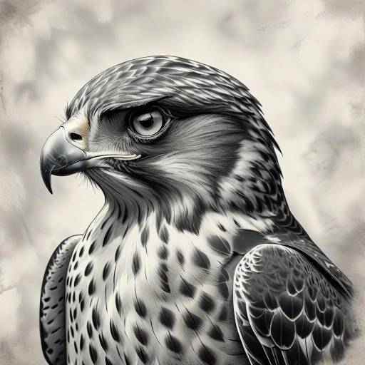 Monochrome Portrait of a Majestic Falcon