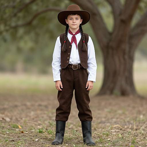 American Traditional Male Costume Outdoors