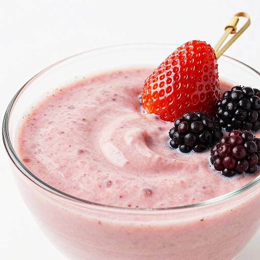 Close-Up Pink Smoothie with Berries