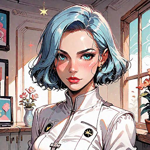 Woman in Retro Star Trek Suit