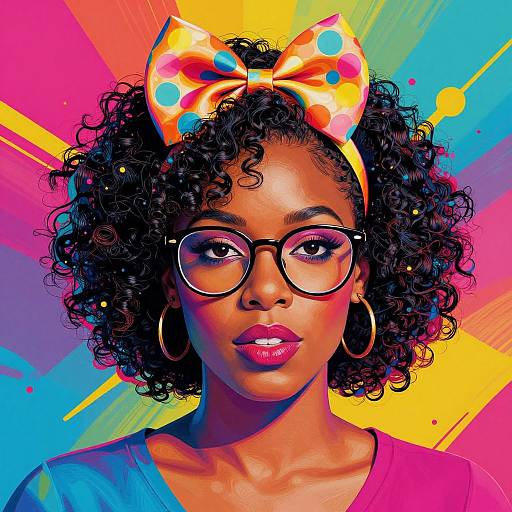 Hyperdetailed Pop Art African-American Portrait