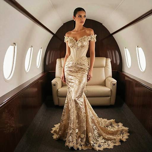 Confident Man in Luxury Jet Gown