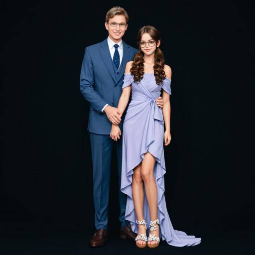 Romantic Couple in Elegant Attire Romantic Couple in Elegant Attire