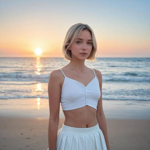 Blonde Beauty at Sunset Beach