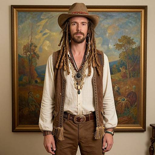 Woodstock Hippie Man With Dreadlocks