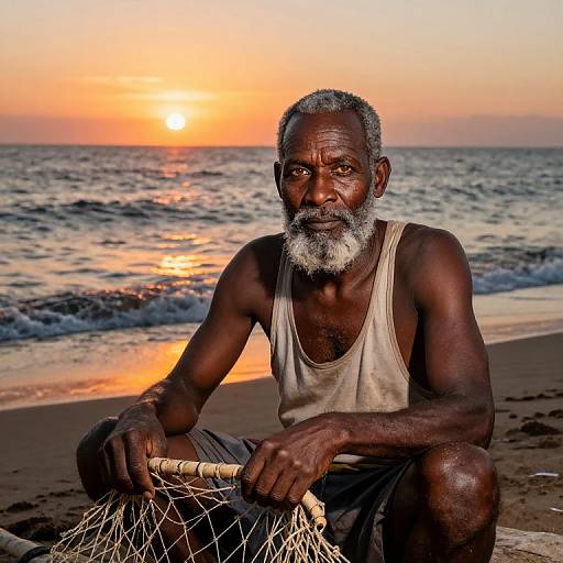 Portrait of Wise African Fisherman