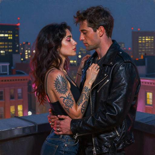 Urban Rooftop Passion in Oil