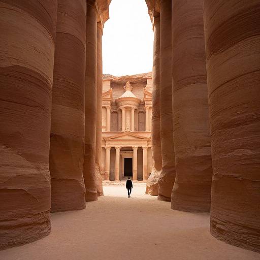 Echoes of Solitude in Sandstone Corridor