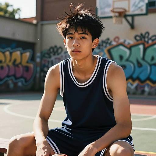 Photorealistic Teen Basketball Portrait
