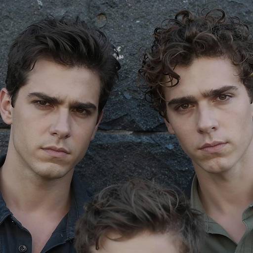 Two Young Men with Intense Expressions