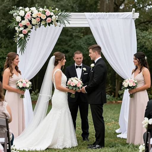 Elegant Outdoor Wedding Vow Exchange