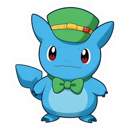 Cute Piplup with Green Accessories