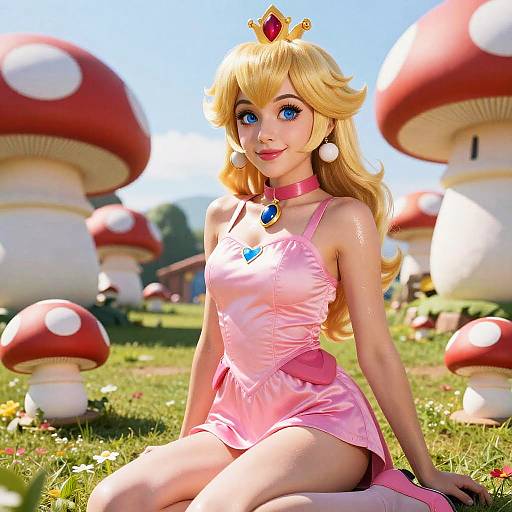 Cosplay of Princess Peach in Mushroom Kingdom