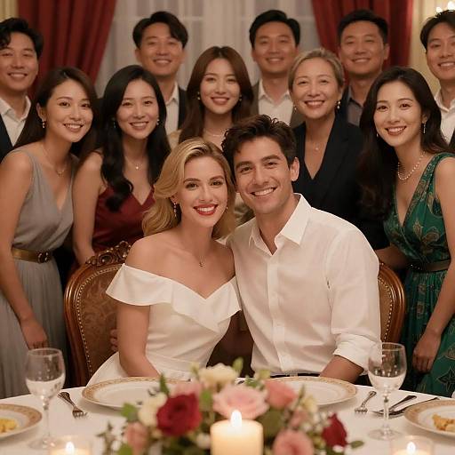 Elegant Formal Dinner Group Photograph