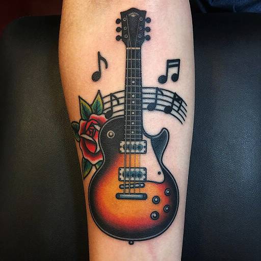 Traditional Les Paul Guitar Tattoo