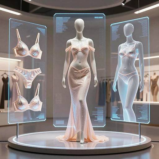 Futuristic Lingerie Designs on Holographic Displays