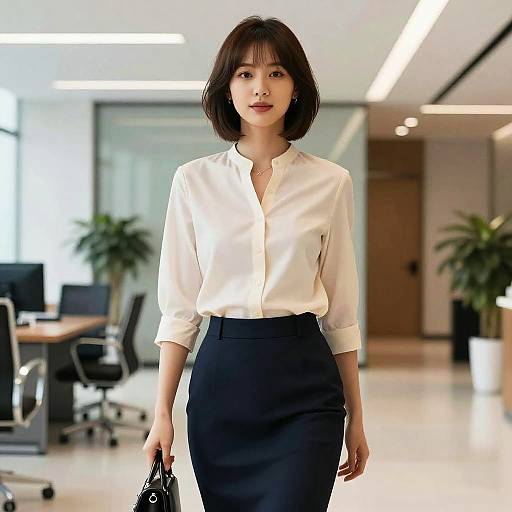 Choppy Bangs Business Woman Style