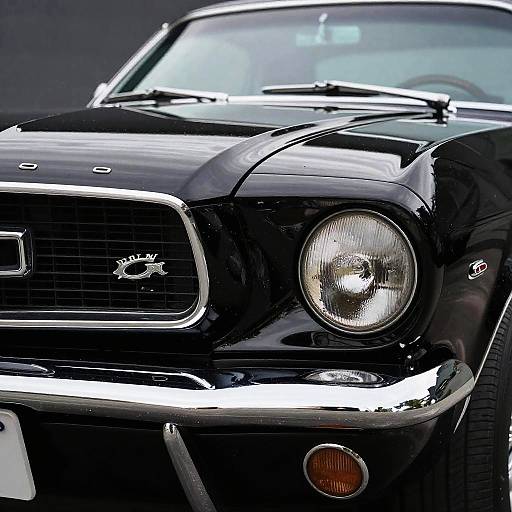 Vintage Black Mustang Front Detail