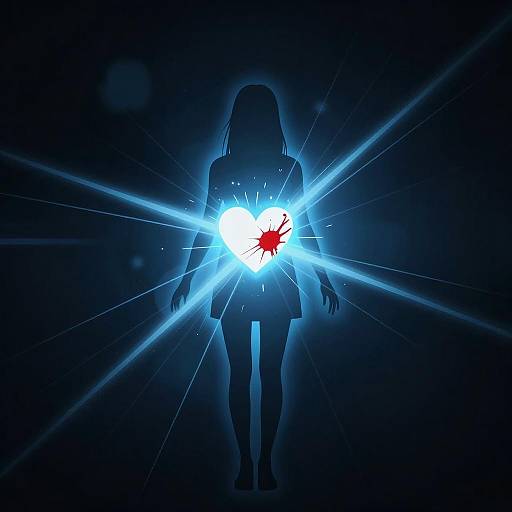 Silhouetted Figure with Radiant Energy