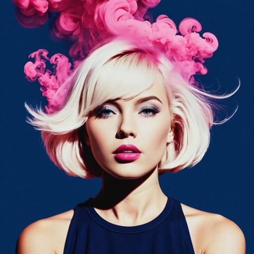Vibrant Pop Art Woman with Pink Smoke Vibrant Pop Art Woman with Pink Smoke