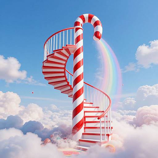 Colossal Candy Cane Spiral Staircase