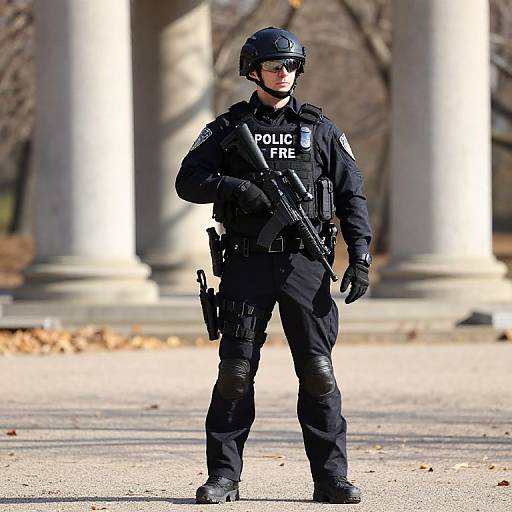 Tactical Police Officer in Outdoor Setting