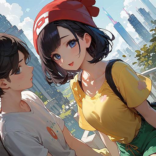 Selene in Beanie, City Dutch Angle